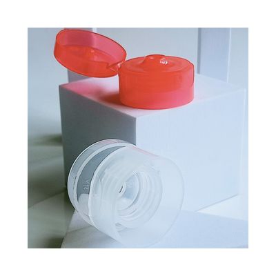 Flessen 22 mm Transparante cilindrische dubbele wand Plastic Flip Cap voor aangepaste kleur