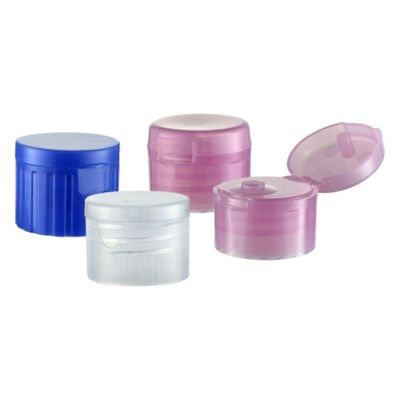 Recycleerbare rechtstreekse 28 mm transparante cilindrische plastic flip top kap voor flessen
