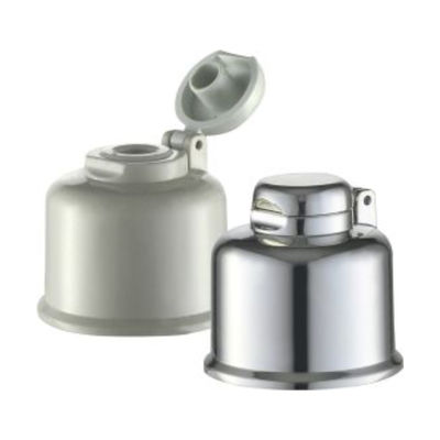 Vrij verkrijgbaar 24/410 UV coating Gold/Silver Flip Cap Smooth Bottle Lid OEM/ODM