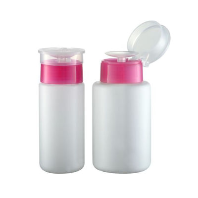 Zeer OEM/ODM 100ml/180ml Nagellakverwijder Plastic fles met Press Pump Flip Top Cover