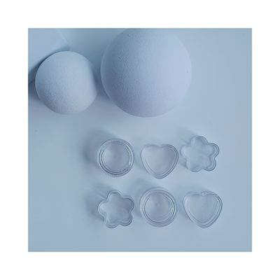 PS Basismateriaal 4 ml mini crème pot met deksel Draagbare plastic heldere pot bloemvormig