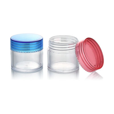 20 ml lege, heldere pot Plastic PS Face Cream Jar met aangepast kleuren deksel