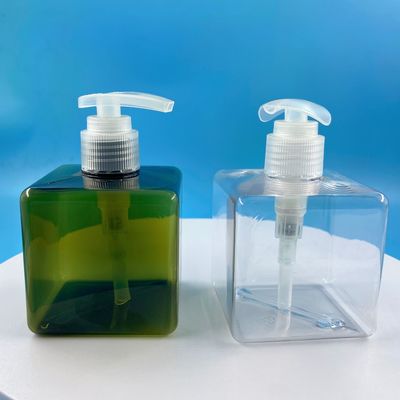 Aanvaardbaar klantlogo Amber Green Plastic PET Shampoo Flasje met lotion pomp