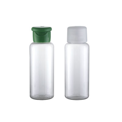 Doorzichtige PETG kraag 100 ml heldere plastic fles met aangepaste kleur en dop