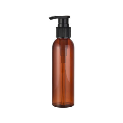 Schermdrukmarkt 120 ml PET-plastiek pompfles met zwarte pomp en Amber kleur