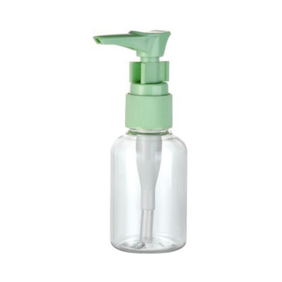 Reisgrootte 50 ml PET-ronde fles met 20/410-clippomp gemaakt van transparant materiaal