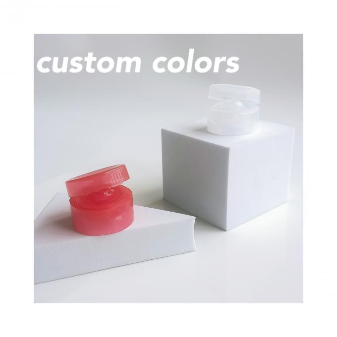 Flessen 22 mm Transparante cilindrische dubbele wand Plastic Flip Cap voor aangepaste kleur 2