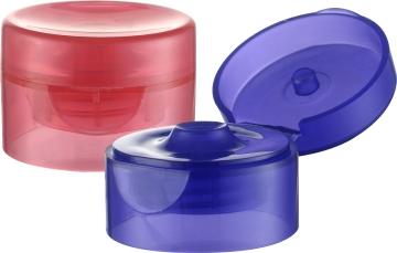 Flessen 22 mm Transparante cilindrische dubbele wand Plastic Flip Cap voor aangepaste kleur 3