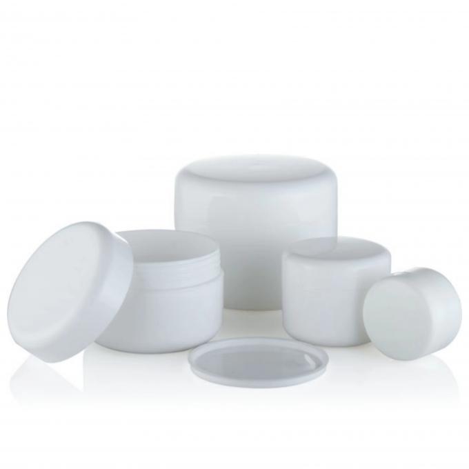 Wit lichaam 250 ml PP potten voor crème capaciteit Industriële cosmetica Plastic cap materiaal 0