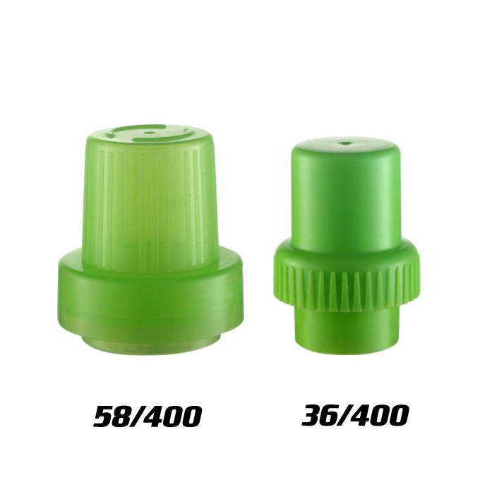 36 mm 58 mm PP Plastic Wasmiddel meetkap Groen fleskap voor 48/400 flessen 0